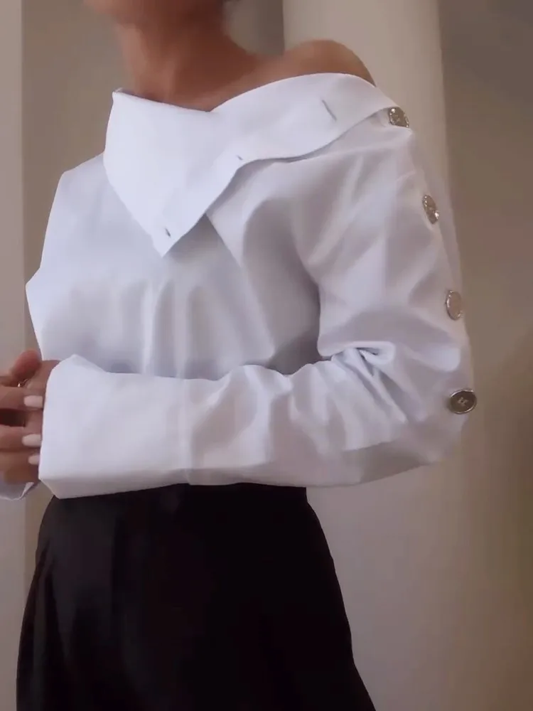 New Fashion Shirt For Women Women 2025 Casual Long-sleeve Button Women's Blouse Spring Chic White Tops Office Shirts Female - Image 2