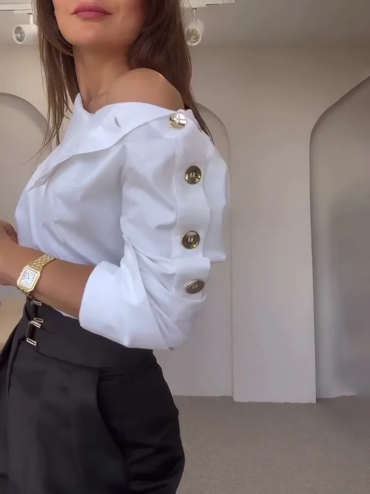 New Fashion Shirt For Women Women 2025 Casual Long-sleeve Button Women's Blouse Spring Chic White Tops Office Shirts Female - Image 5